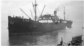 Das japanische Handelsschiff 'Junyo Maru' baugleich mit der 'Yorishime Maru' im Jahr 1933